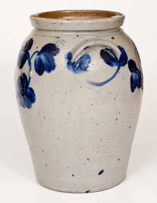 Three-Gallon Baltimore Stoneware Jar with Cobalt Clover Decoration