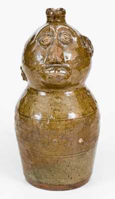 Alabama Stoneware Figural Jug, circa 1850-75