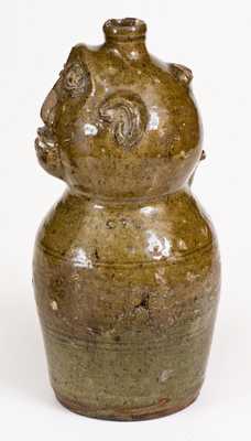 Important Southern Pottery Face Jug, Alabama origin, third quarter 19th century