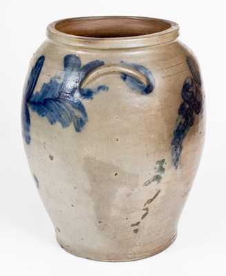 Exceptional R. BUTT (Washington, DC) Stoneware Jar w/ Elaborate Floral Basket Design