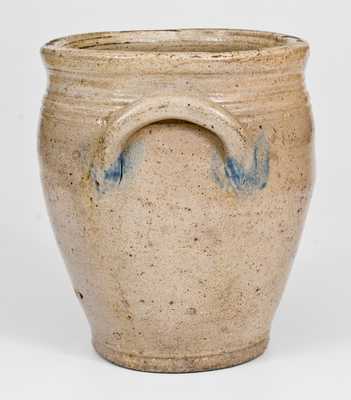 Very Rare Stoneware Jar w/ Woman's Profile, New Jersey of Troy, NY origin