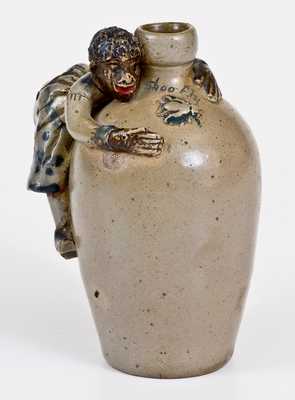 Exceedingly Rare and Important Anna Pottery Stoneware Shoo Fly Jug