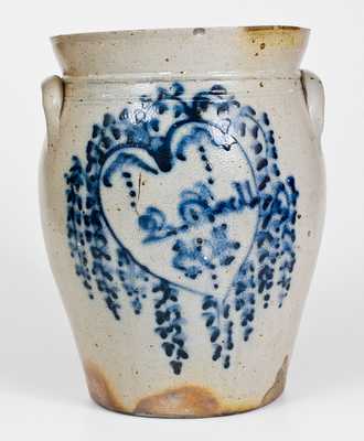 2 Gal. Stoneware Jar with Fine Heart Decoration, possibly NJ