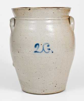 2 Gal. Stoneware Jar with Fine Heart Decoration, possibly NJ