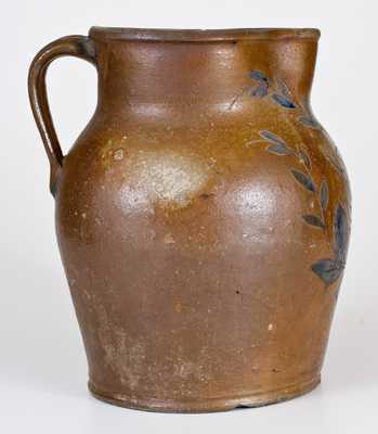 Outstanding and Rare Ohio Stoneware Pitcher w/ Elaborate Incised Foliate Design