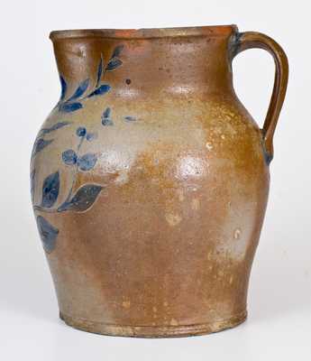 Outstanding and Rare Ohio Stoneware Pitcher w/ Elaborate Incised Foliate Design