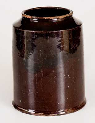 Rare Early John Bell Redware Jar w/ Raise-Face