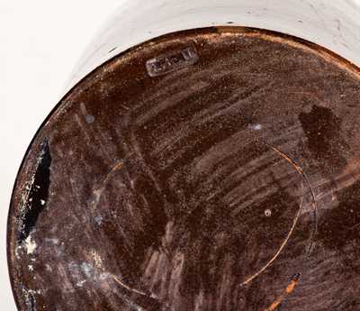 Rare Early John Bell Redware Jar w/ Raise-Face