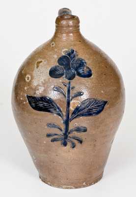 Exceptional Incised Manhattan Stoneware Jug, circa 1795