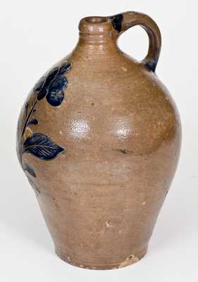 Exceptional Incised Manhattan Stoneware Jug, circa 1795