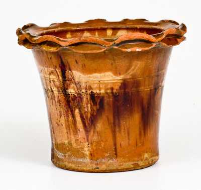 Redware Flowerpot att. Anthony Baecher, Winchester, VA or Thurmont, MD