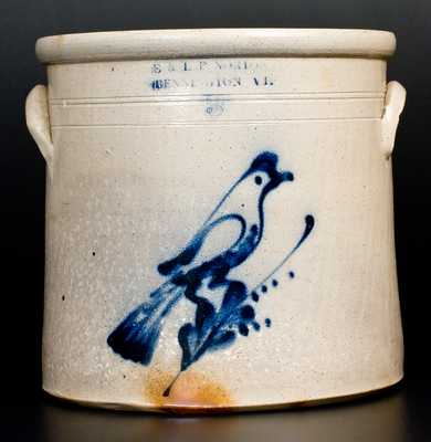 3 Gal. E. & L. P. NORTON / BENNINGTON, VT Stoneware Crock with Bird Decoration