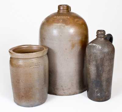 Three Pieces of District of Columbia Regional Stoneware, 19th century