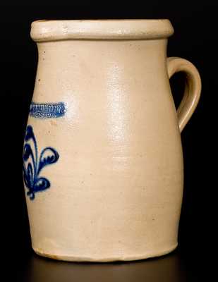 JOHN BURGER / ROCHESTER Stoneware Pitcher with Floral Decoration