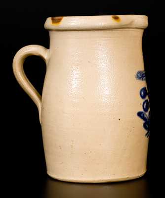 JOHN BURGER / ROCHESTER Stoneware Pitcher with Floral Decoration