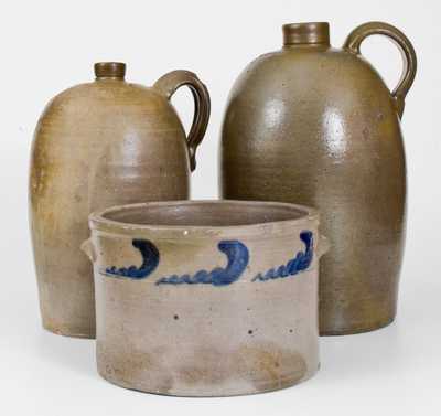 Three Pieces of Strasburg, VA Stoneware, fourth quarter 19th century