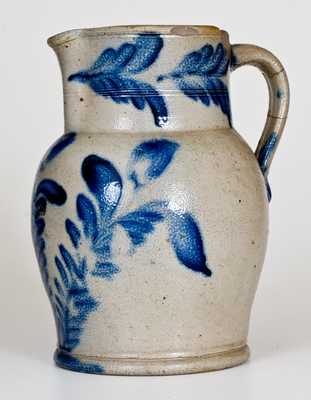 Remmey, Philadelphia Stoneware Pitcher with Floral Decoration, c1865