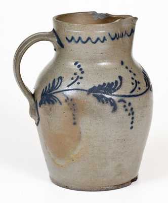 Scarce Half-Gallon Baltimore Stoneware Pitcher w/ Slip-Trailed Vine Decoration