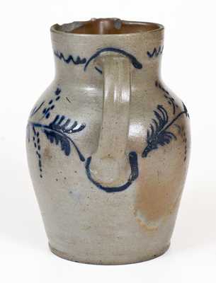 Scarce Half-Gallon Baltimore Stoneware Pitcher w/ Slip-Trailed Vine Decoration