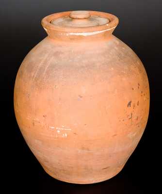 Scarce Four-Gallon JOHN W. BELL / Waynesboro, Pa. Redware Lidded Jar