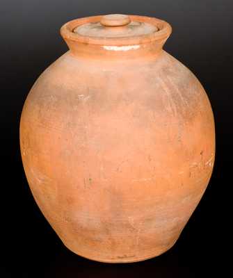 Scarce Four-Gallon JOHN W. BELL / Waynesboro, Pa. Redware Lidded Jar