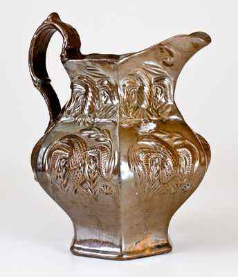 Molded Stoneware Pitcher w/ Eagle Motif, American Pottery Manufacturing Co, Jersey City