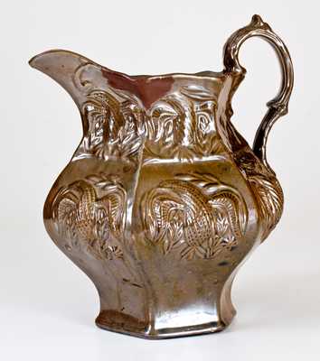 Molded Stoneware Pitcher w/ Eagle Motif, American Pottery Manufacturing Co, Jersey City
