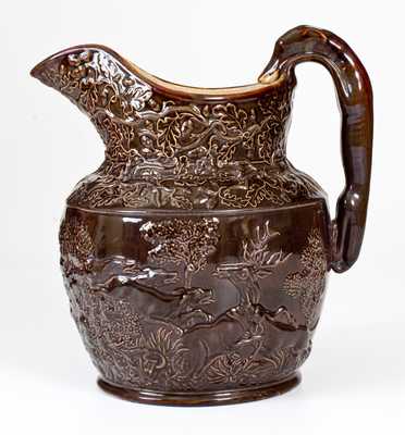 Rare AMERICAN POTTERY CO. / JERSEY CITY, N.J. Stoneware Hound-Handled Pitcher