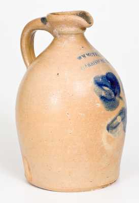 Rare WM. MOYER / HARRISBURG, PA Stoneware Syrup Jug with Floral Decoration