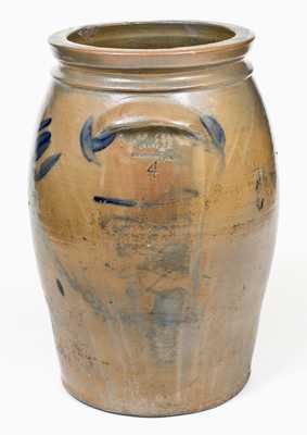 4 Gal. J. SWANK & CO. / JOHNSTOWN, PA Stoneware Jar with Floral Decoration