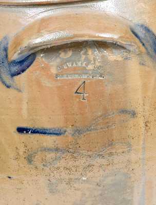 4 Gal. J. SWANK & CO. / JOHNSTOWN, PA Stoneware Jar with Floral Decoration