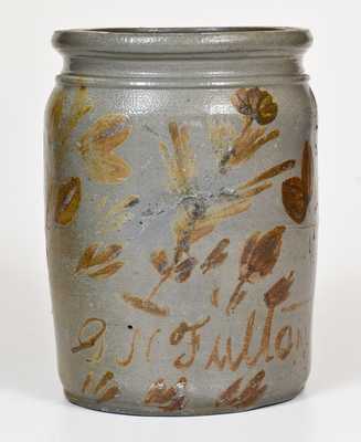 1 Gal. G. N. Fulton (Alleghany County, Virginia) Stoneware Jar with Profuse Manganese Decoration