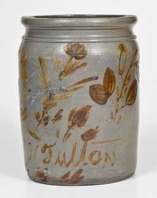 1 Gal. G. N. Fulton (Alleghany County, Virginia) Stoneware Jar with Profuse Manganese Decoration