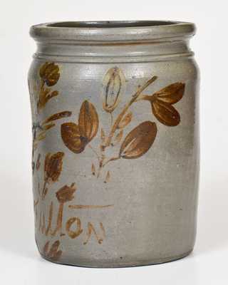 1 Gal. G. N. Fulton (Alleghany County, Virginia) Stoneware Jar with Profuse Manganese Decoration