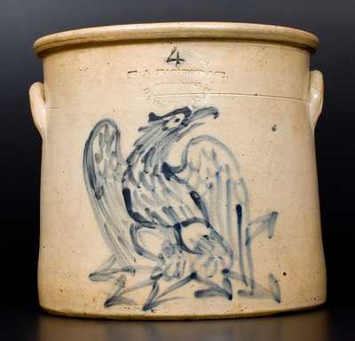 4 Gal. W. A. MACQUOID & CO. (New York City) Stoneware Crock with Bold Federal Eagle Decoration