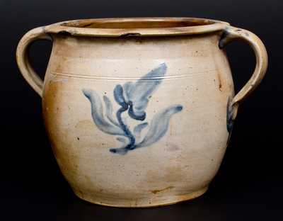 Unusual 2 Gal. Open-Handled Stoneware Jar, possibly Abial Price, Matawan, NJ