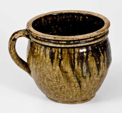 Edgefield District, SC Stoneware Chamberpot or Clabber Bowl with Iron Slip, circa 1850