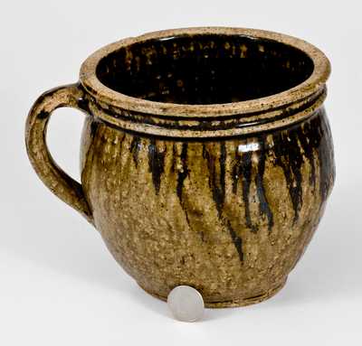 Edgefield District, SC Stoneware Chamberpot or Clabber Bowl with Iron Slip, circa 1850