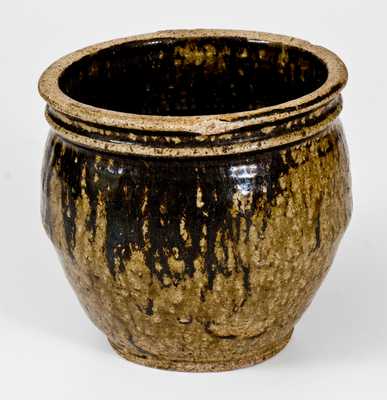 Edgefield District, SC Stoneware Chamberpot or Clabber Bowl with Iron Slip, circa 1850