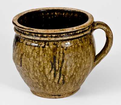 Edgefield District, SC Stoneware Chamberpot or Clabber Bowl with Iron Slip, circa 1850