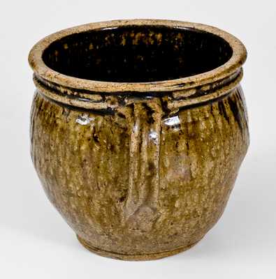 Edgefield District, SC Stoneware Chamberpot or Clabber Bowl with Iron Slip, circa 1850