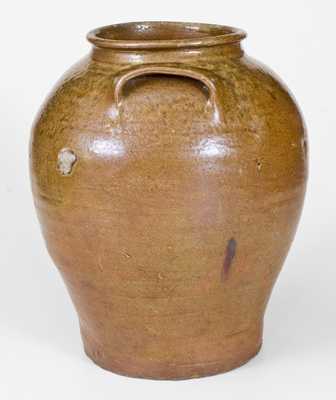 Fine Pottersville, Edgefield District, SC Alkaline-Glazed Stoneware Jar w/ Impressed Mark