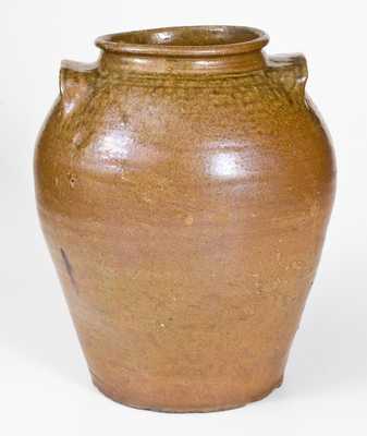 Fine Pottersville, Edgefield District, SC Alkaline-Glazed Stoneware Jar w/ Impressed Mark