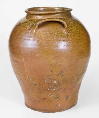 Fine Pottersville, Edgefield District, SC Alkaline-Glazed Stoneware Jar w/ Impressed Mark