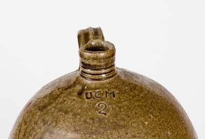 Rare 2 Gal. JCM Stoneware Jug, related to Daniel Seagle, Catawba Valley, NC, c1840