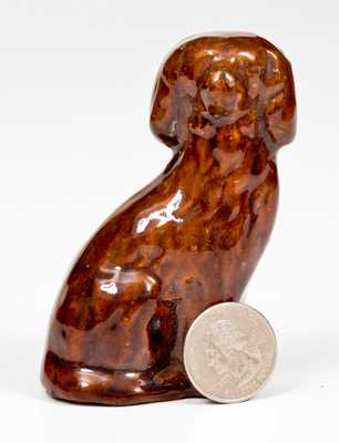 Rare Miniature Redware Spaniel att. John Bell, Waynesboro, PA