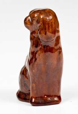 Rare Miniature Redware Spaniel att. John Bell, Waynesboro, PA