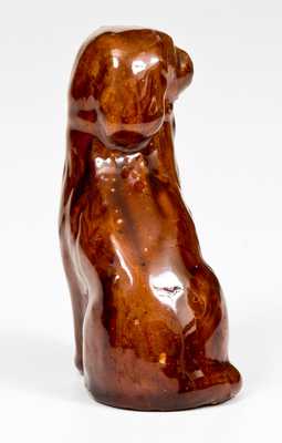 Rare Miniature Redware Spaniel att. John Bell, Waynesboro, PA