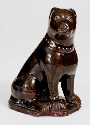 Stoneware Dog Bank, Ohio origin, late 19th century