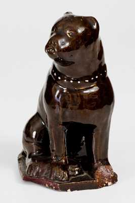 Stoneware Dog Bank, Ohio origin, late 19th century